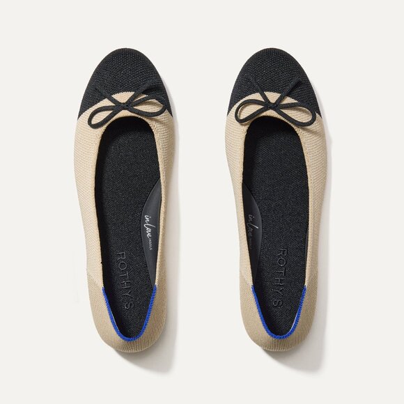 Rothy's The Ballet Flat - Cream Captoe Size 8 - Picture 1 of 3